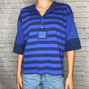 Vintage Bugle Boy Direction Striped Tee Shirt